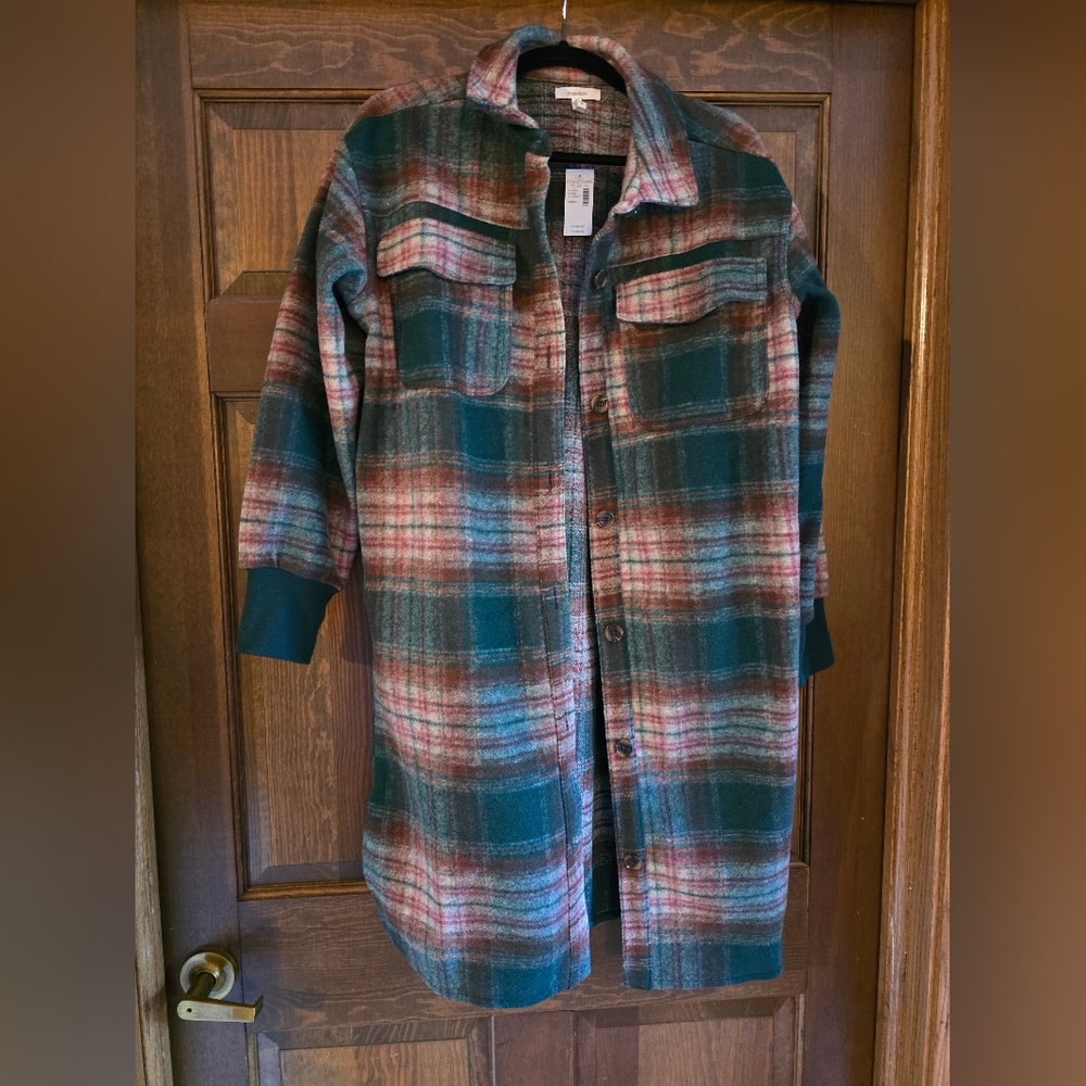 Plaid Button-Up Jacket